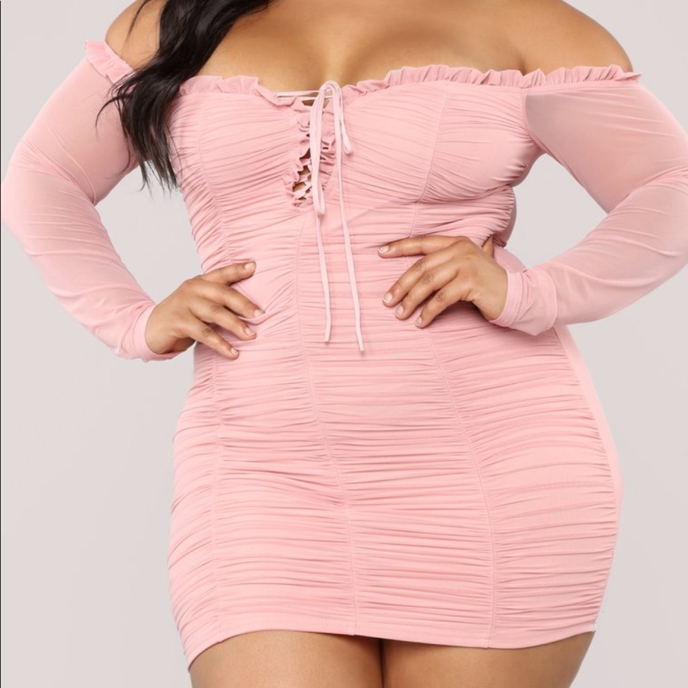 Pink Mesh Dress Fashion Nova Curve